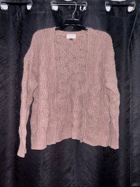 4 for $25 Cozy Open-Front Pink Cable Knit Women’s Cardigan
